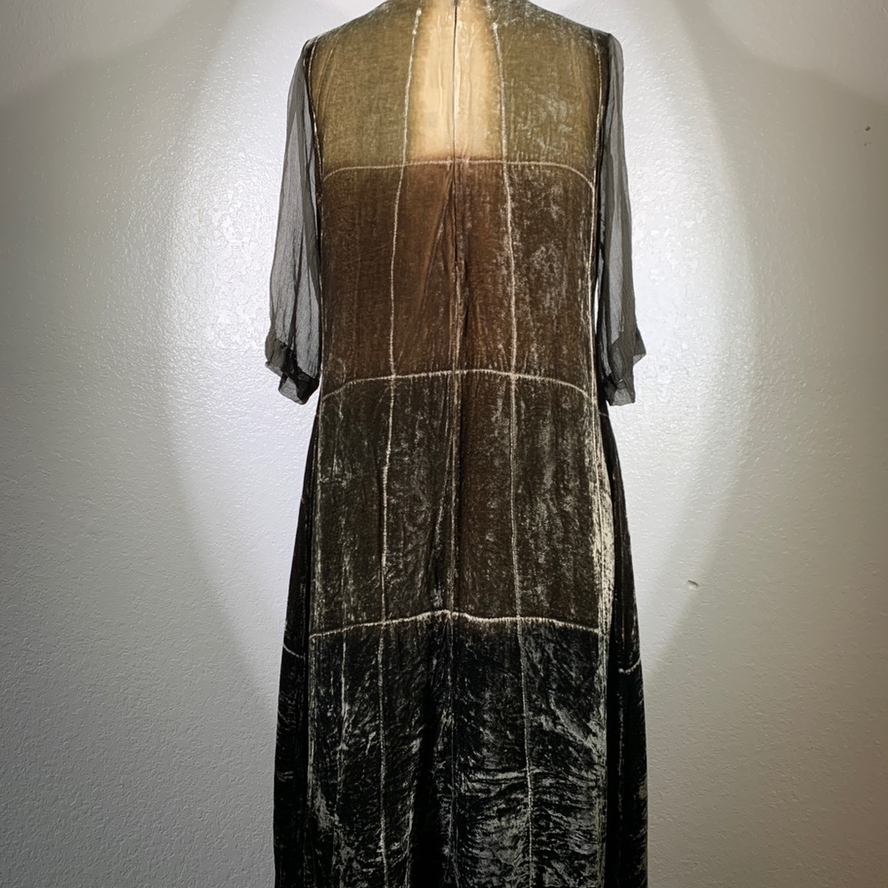 Viviana Uchitel Cubist Silk Velvet Zip Up Dress - Picture 4 of 8